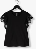 Schwarze SUMMUM T-shirt JERSEY TOP TEE WITH LACE
