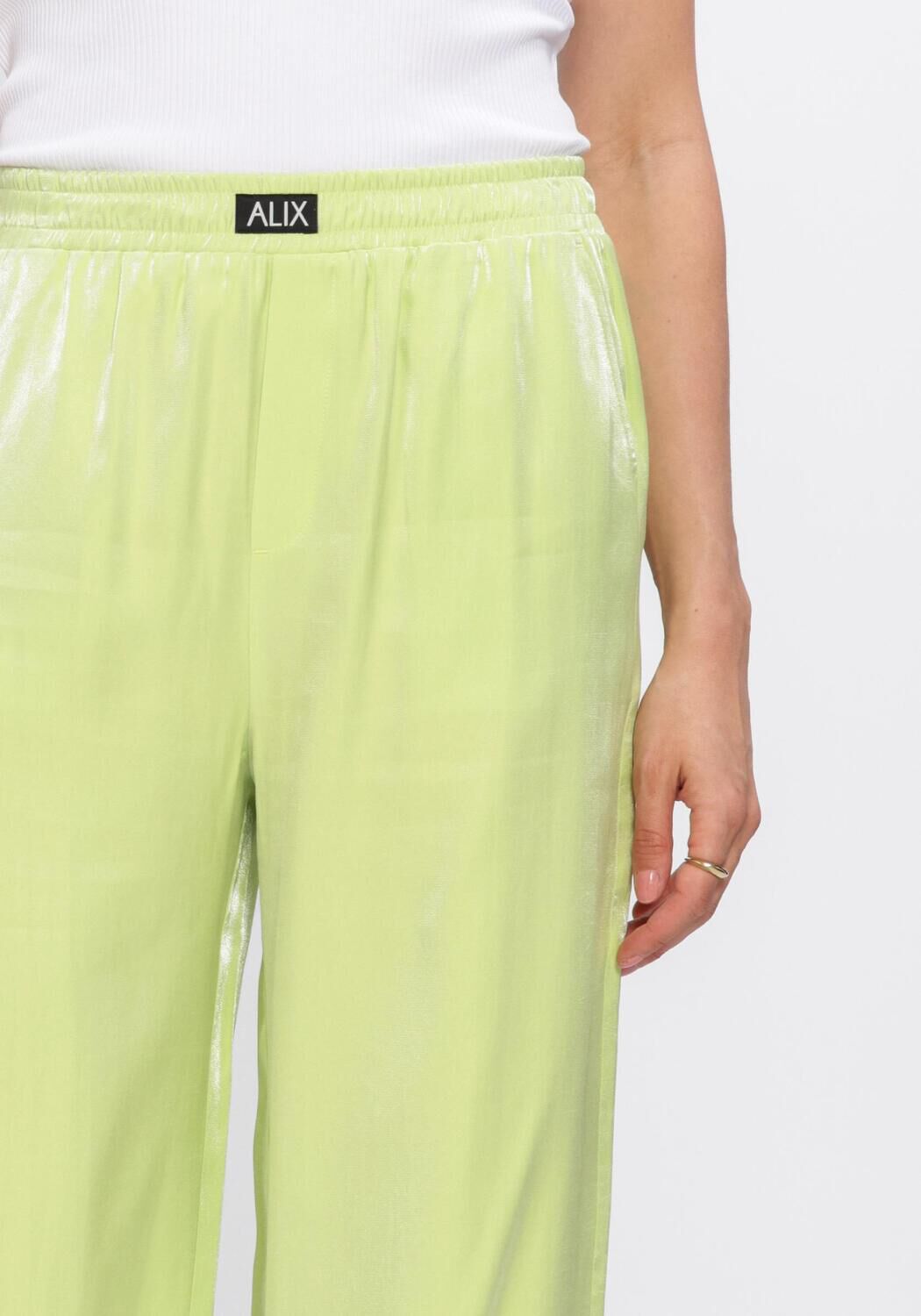 Gelbe ALIX THE LABEL Hosen LADIES WOVEN MIX SHINE PANTS - large