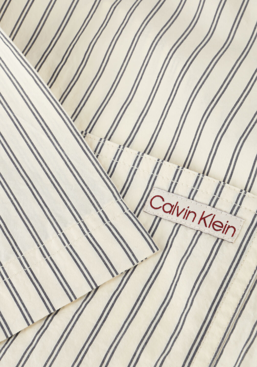 Beige CALVIN KLEIN Casual-Oberhemd COTTON POPLIN S/S SHIRT - large