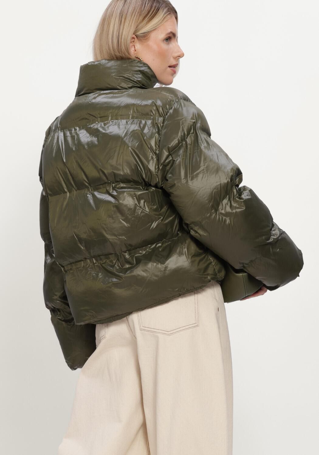 Gr&uuml;ne NEO NOIR Wattierte Jack RHEA SHINY PUFFER JACKET - large