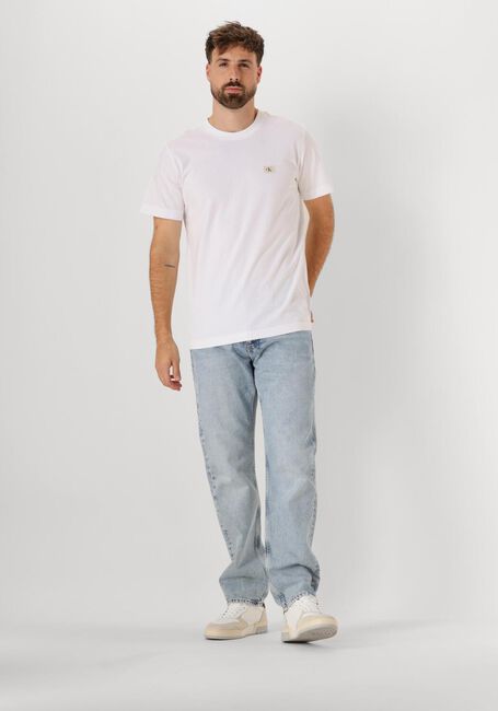 Weiße CALVIN KLEIN T-shirt WOVEN LABEL REGULAR TEE - large