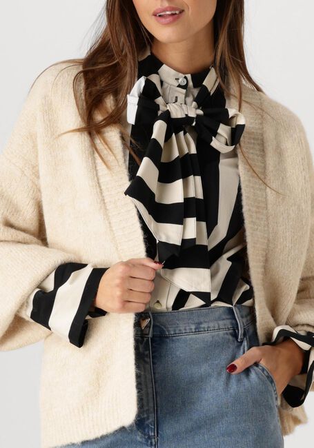 Beige SUMMUM Strickjacke PUFF SLEEVE CARDIGAN COZY MELANGE KNIT - large