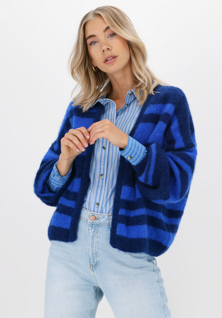 Blaue LEON & HARPER Strickjacke NIGNA MMP01 PLAIN - large