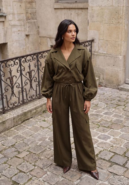 Olive REFINED DEPARTMENT Trenchcoats LADIES WOVEN BOMBER TRENCHCOAT LAYA - large