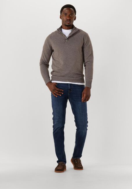 Taupe GENTILUOMO Pullover TURTLE BUTTON+ZIP LS - large