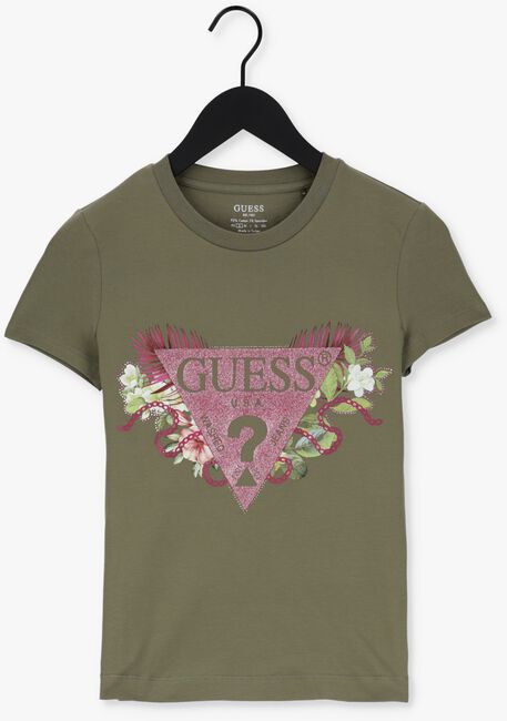 Grüne GUESS T-shirt SS CN FLORIA TEE - large