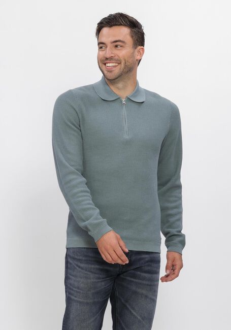 Blaue DSTREZZED Pullover DS_KOSTAS ZIP POLO - large