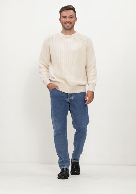 Beige SELECTED MEN Pullover SLMBRAUN KNIT RIB CREW NECK NOOS - large
