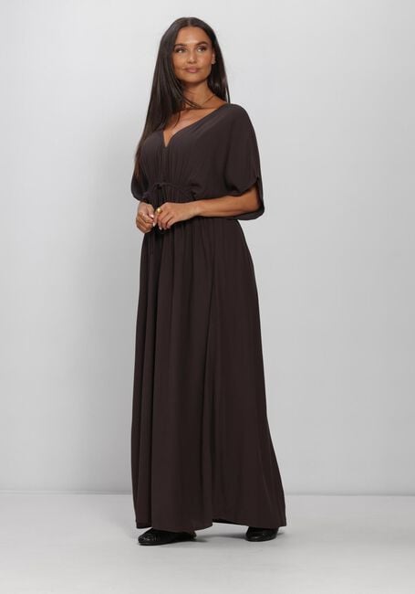 Braune BY-BAR Maxikleid LONG TWILL DRESS - large