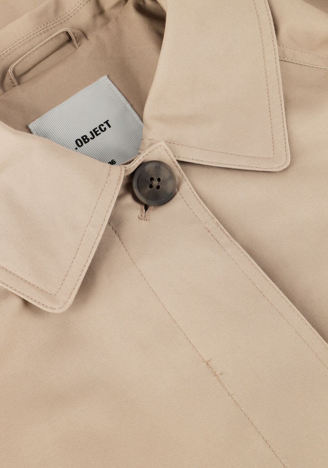 Taupe OBJECT Trenchcoats OBJVEGA L/S RE LONG COAT - large