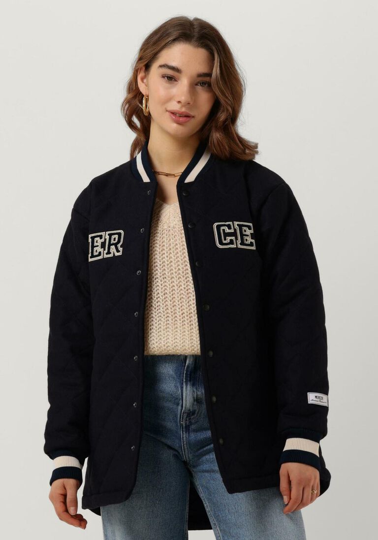 dunkelblau mercer amsterdam jack the mercer quilted vasrsity wool
