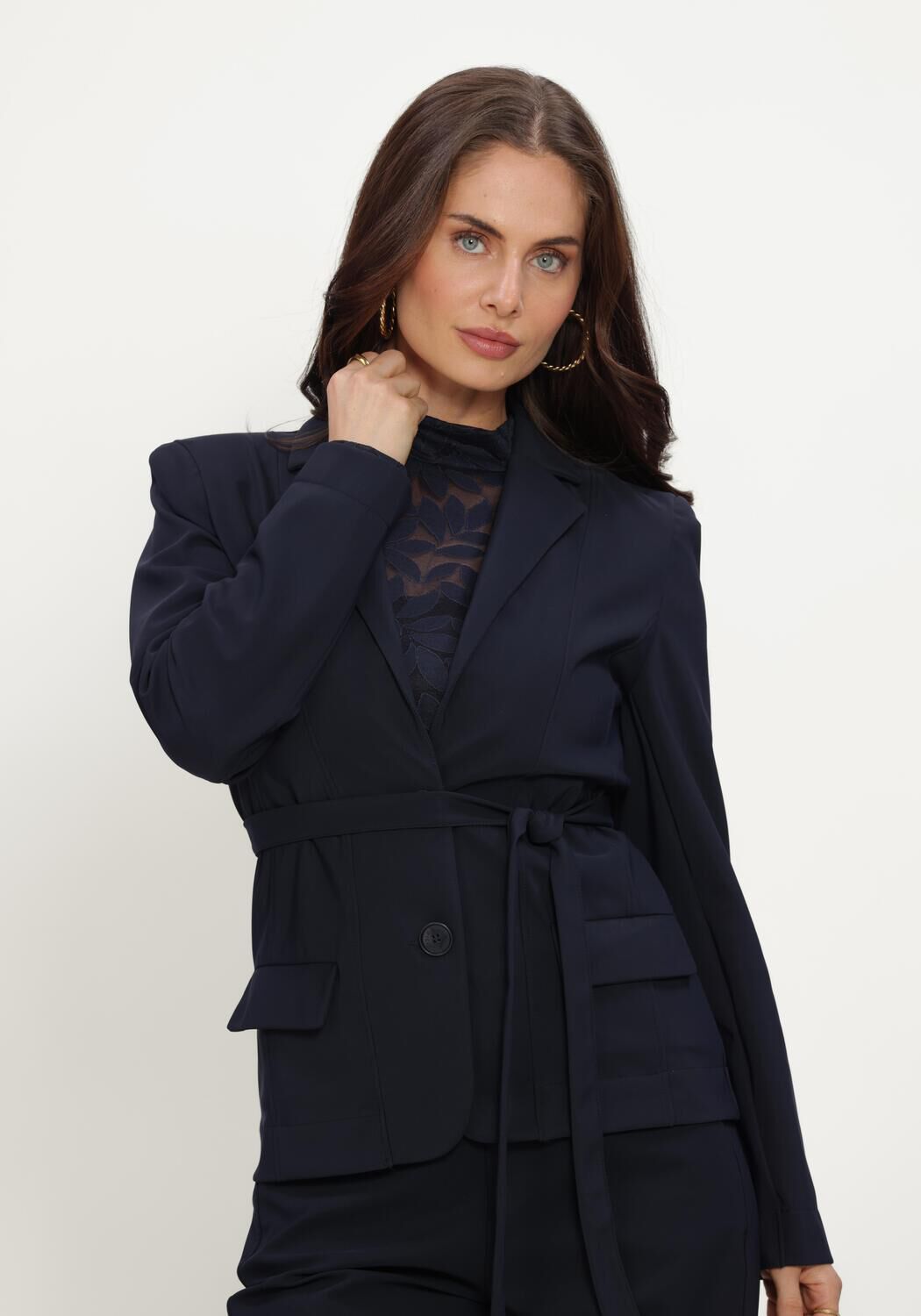 Dunkelblau STUDIO ANNELOES Blazer Elin bonded blazer - large