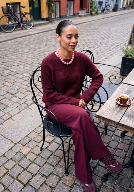 Bordeaux OBJECT Pullover OBJAGATE O-NECK L/S KNIT PULLOVER NOOS - large