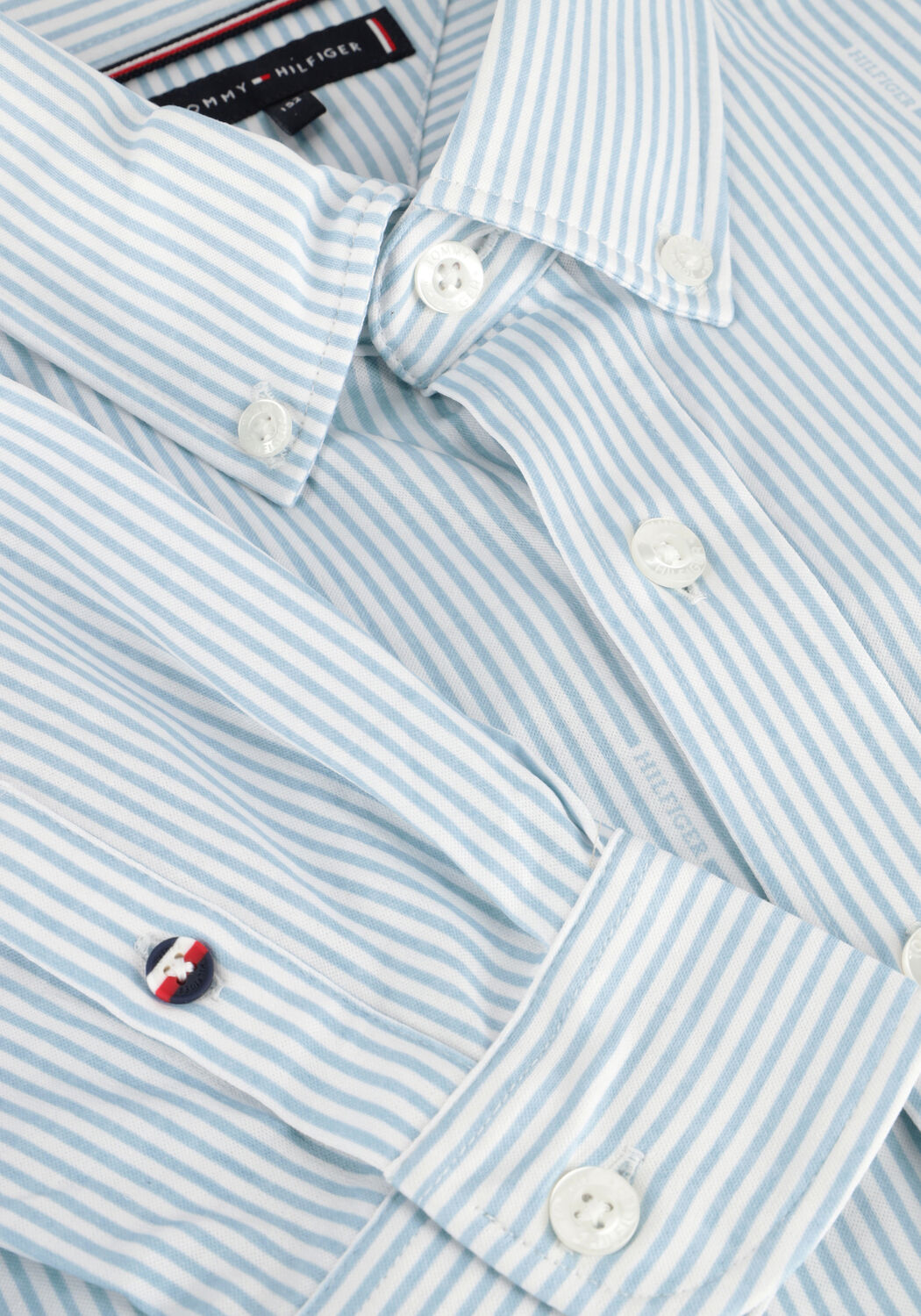 Blaue TOMMY HILFIGER Casual-Oberhemd ALLOVER REGULAR SHIRT LS - large