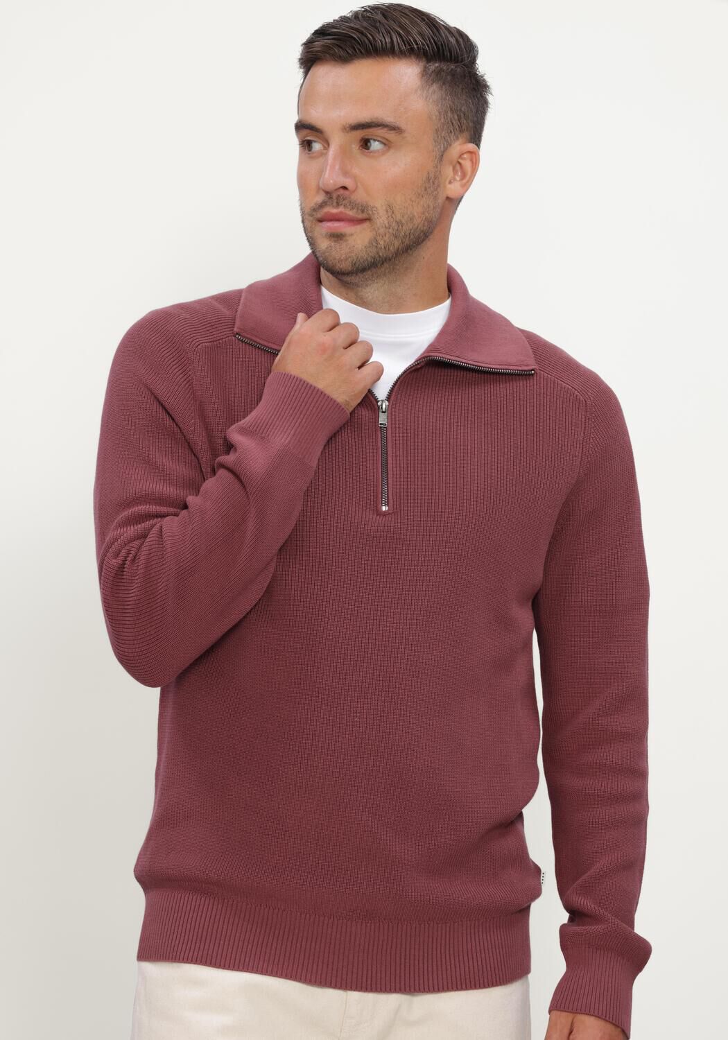Bordeaux JC RAGS Pullover PULLOVER HALF ZIP EDGAR - large