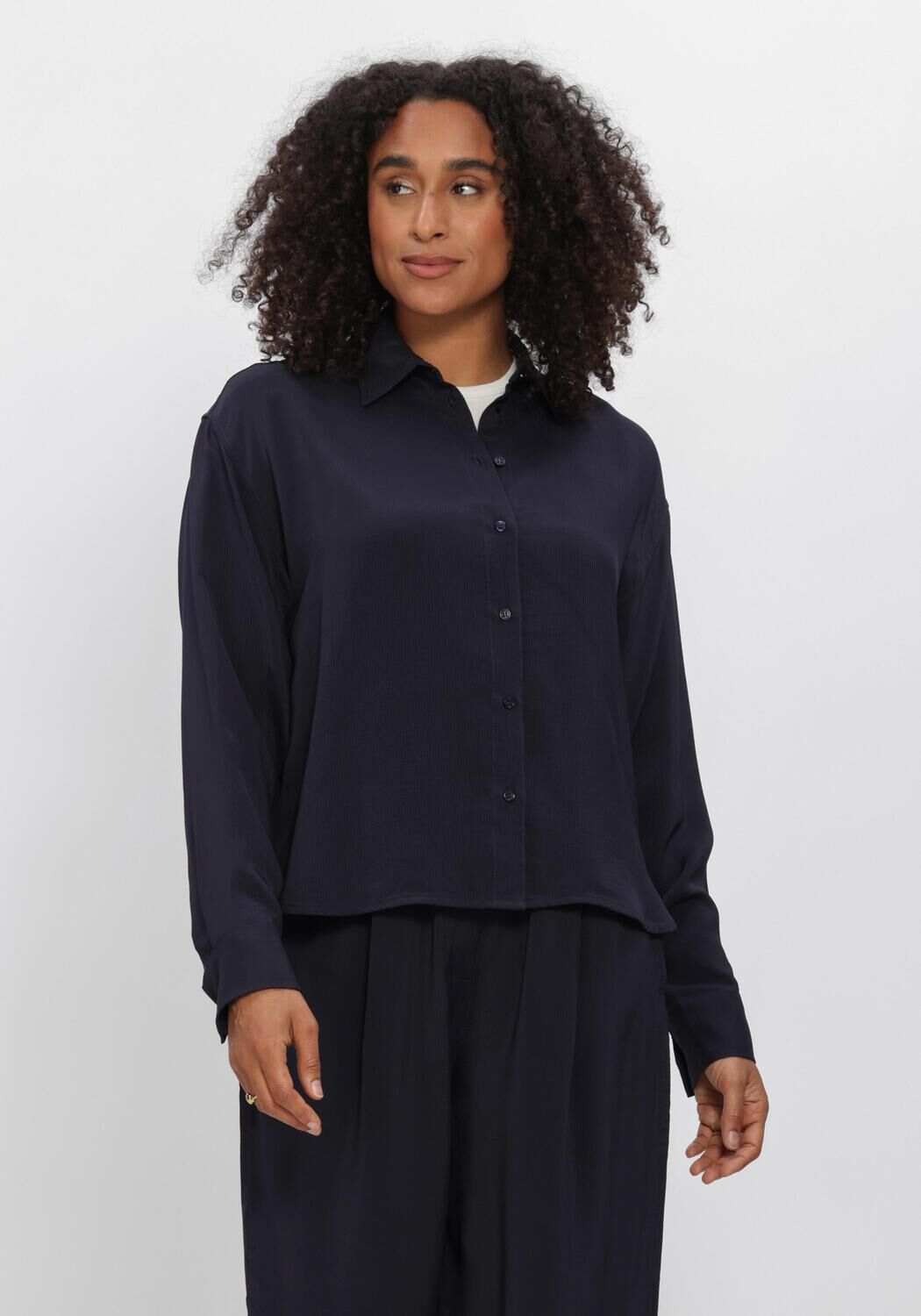 Dunkelblau BY-BAR Blusen KRIS SATIN STRIPE BLOUSE - large