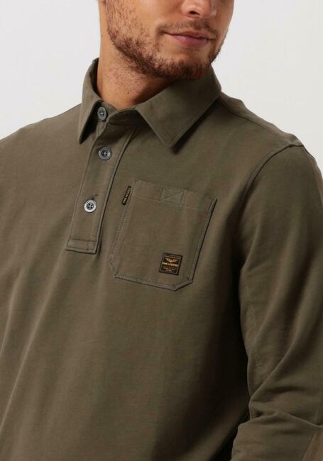 Grüne PME LEGEND Polo-Shirt LONG SLEEVE POLO COTTON SWEAT - large