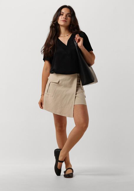 Schwarze MINUS Top LIRENE V-NECK BLOUSE - large