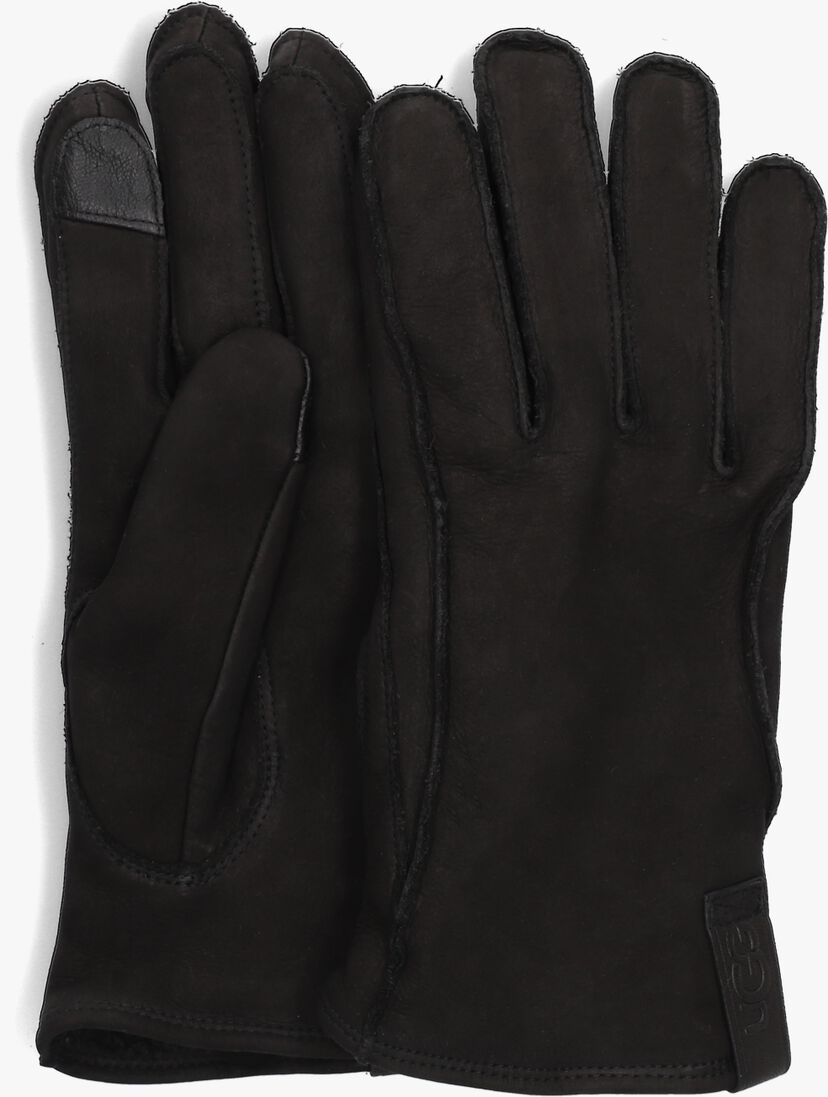 schwarze ugg handschuhe leather clamshell logo glove