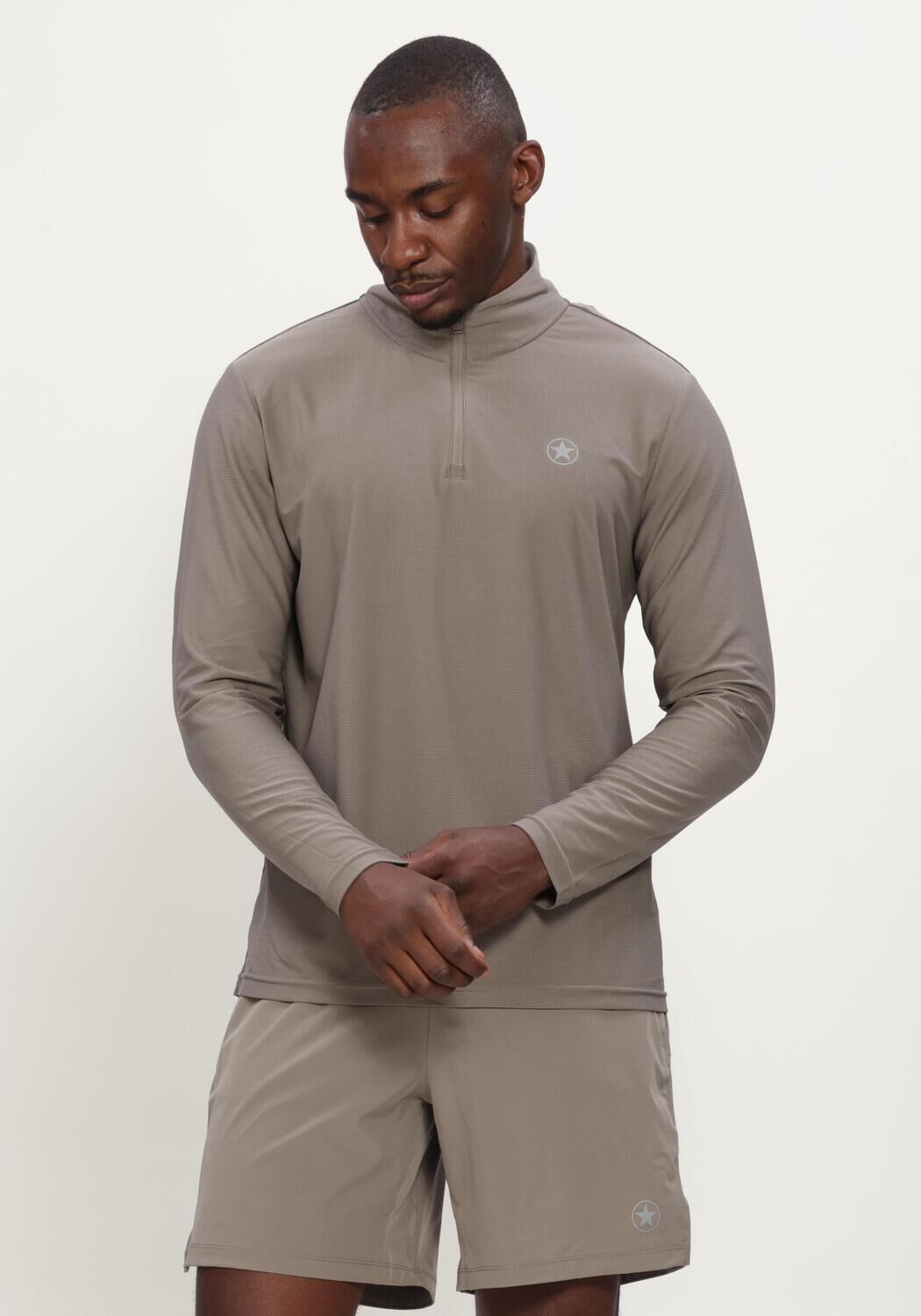Beige AIRFORCE Pullover & Cardigans PARKER QUARTER ZIP SPORT SHIRT - large