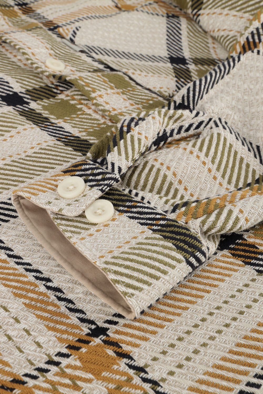 Graue CAST IRON Overshirt LONG SLEEVE SHIRT MOULINE CHECK SHIRTJACKET - large