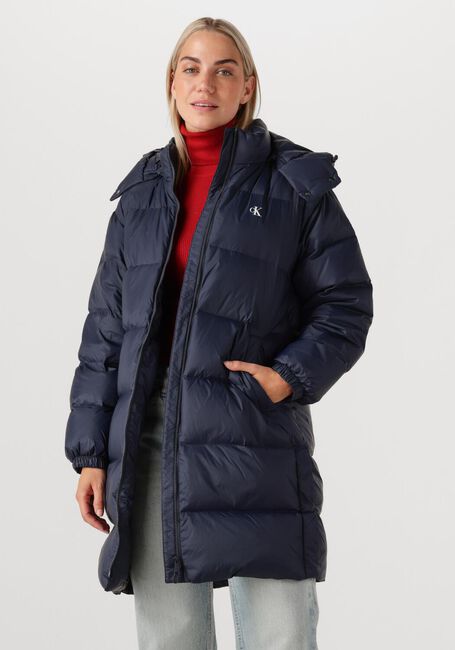 Blaue CALVIN KLEIN Wattierte Jack ESSENTIAL MIDWEIGHT LONG PUFFER - large