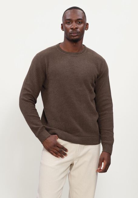 Braune SELECTED MEN Pullover SLHROSS LS KNIT STRUCTURE CREW NECK NOOS - large
