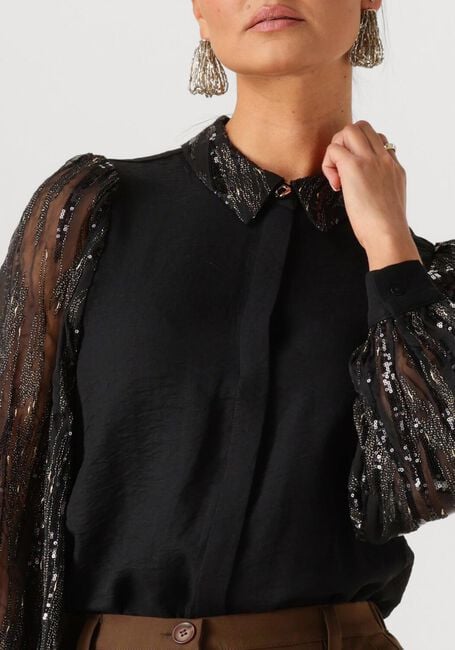 Schwarze AAIKO Blusen PILLAR PAILLETTE PES 522 - large