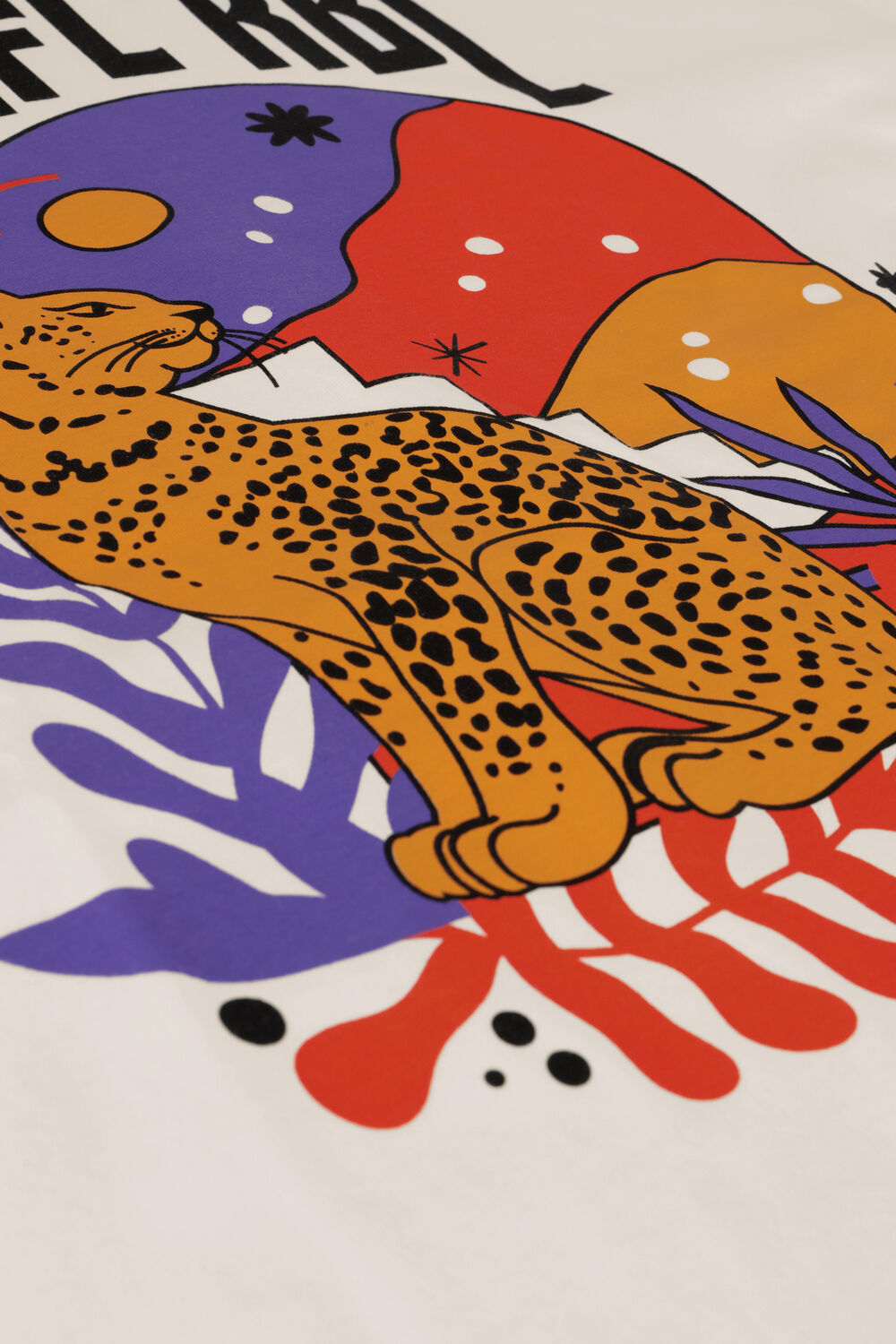 Nicht-gerade weiss COLOURFUL REBEL T-shirt PANTHER MOON LOOSEFIT TEE - large