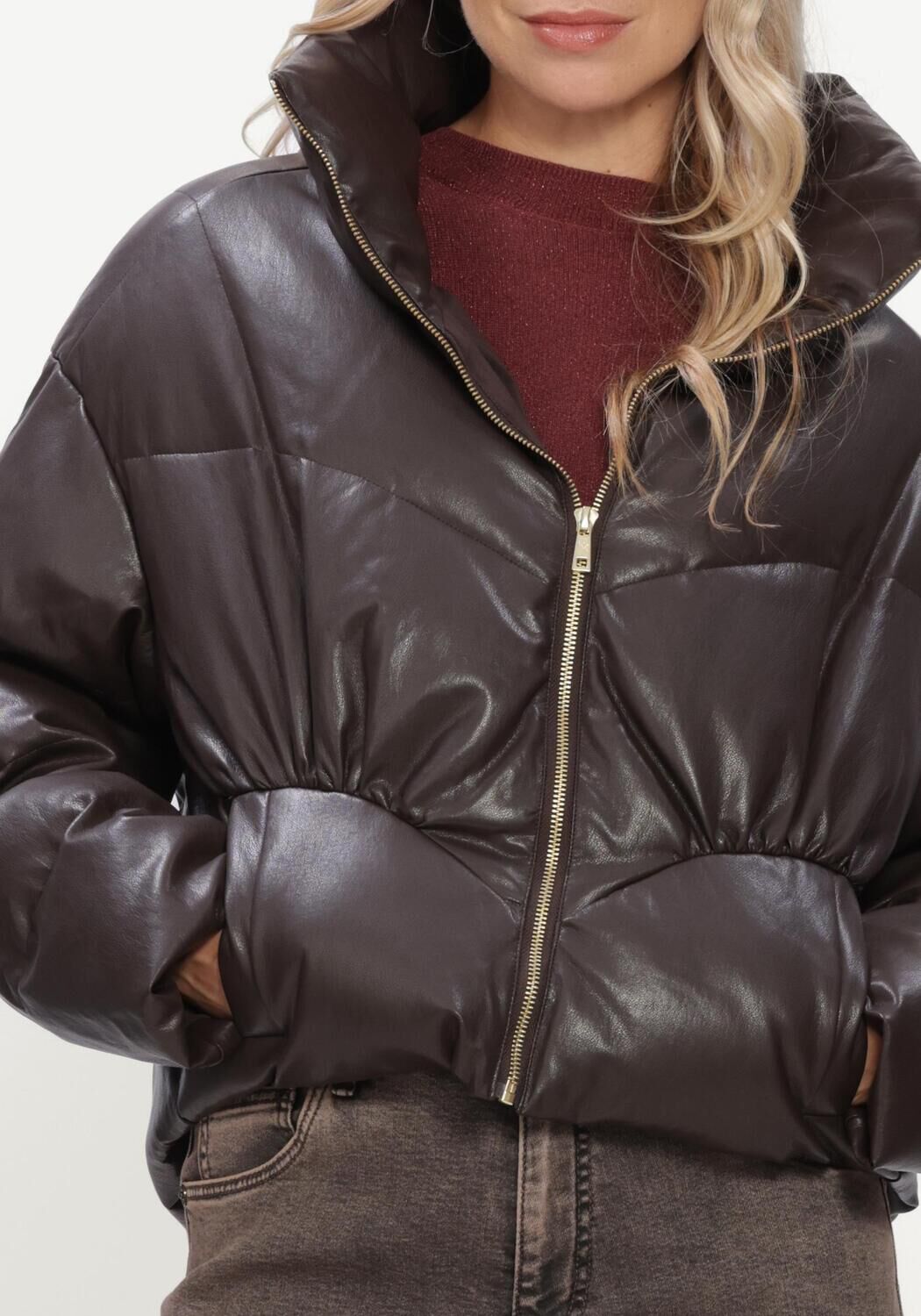 Braune NUKUS Wattierte Jack ANGELINA JACKET - large