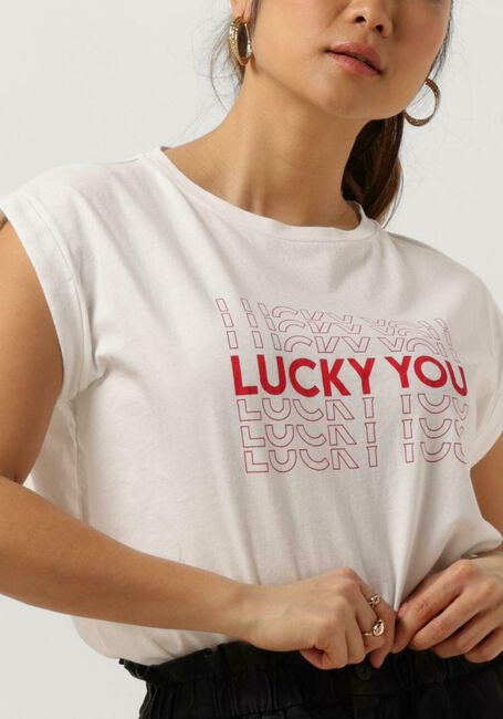 Weiße BY-BAR T-shirt THELMA LUCKY YOU TOP - large