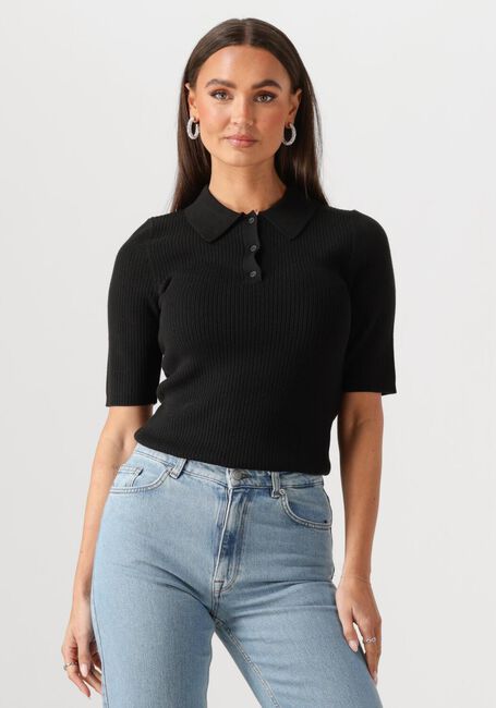 Schwarze SELECTED FEMME Top SLFHELEN 2/4 KNIT COLLAR - large