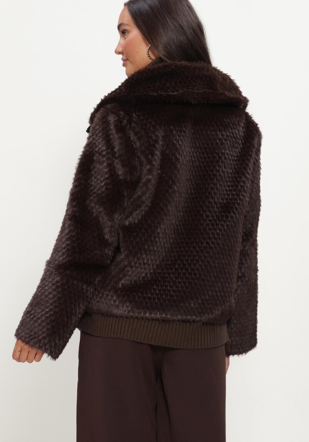 Braune SIMPLE Fake-Fur-Jack WV-PL-FAFU-26-3 - large