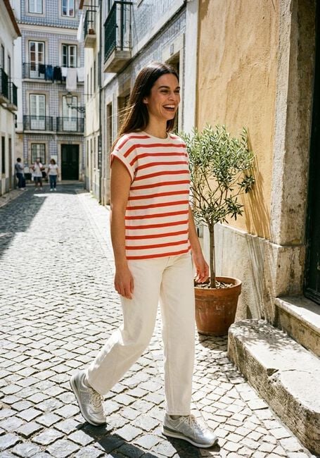 Mehrfarbige/Bunte BY-BAR T-shirt TOBI STRIPE TOP - large