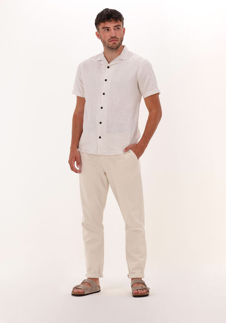 Beige ANERKJENDT Casual-Oberhemd AKLEO COT/LIN STRIPE SHIRT - large