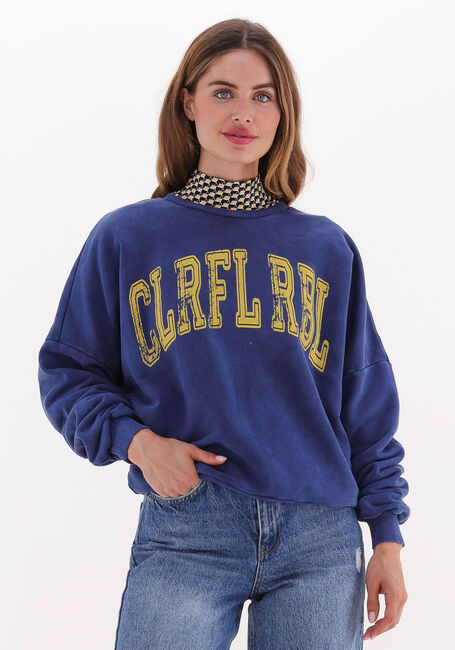 Blaue COLOURFUL REBEL Sweatshirt CR ACID WASH DROPPED SHOULDER SWEAT - large