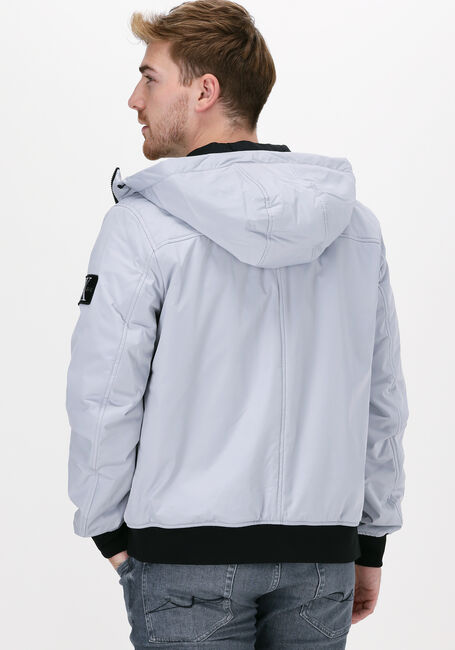 Graue CALVIN KLEIN Wattierte Jack HOODED PADDED HARRINGTON JACKE - large
