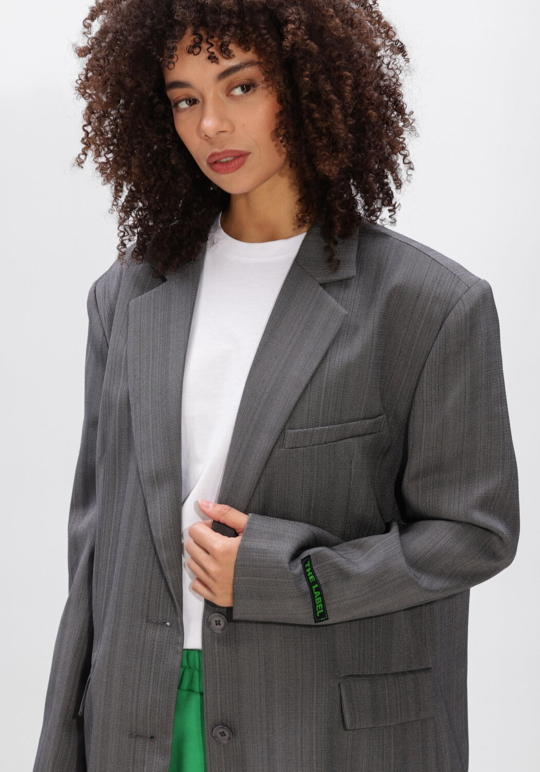 Graue ALIX THE LABEL Blazer LADIES WOVEN STRUCTURED BLAZER - large