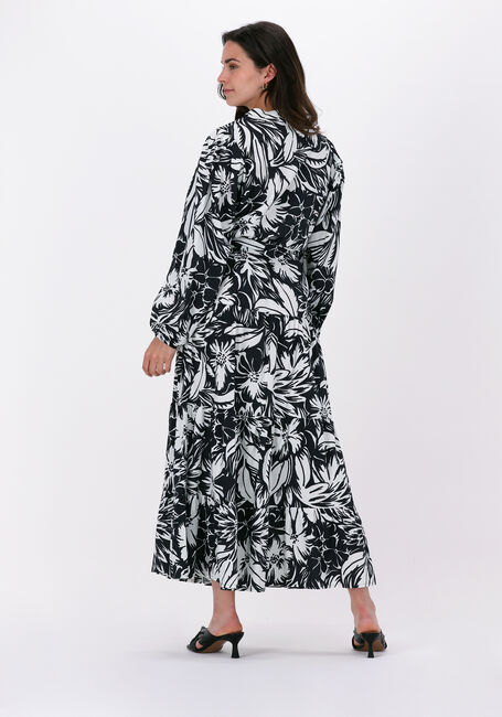 Schwarze SUMMUM Maxikleid DRESS TWO TONE FLOWER - large
