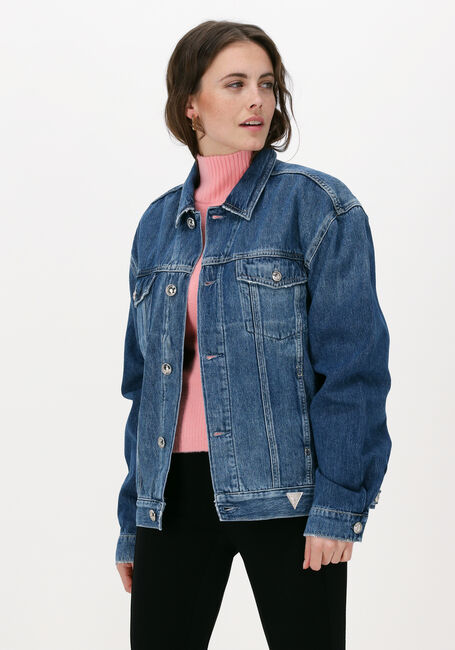 Dunkelblau GUESS Jeansjacke KLAUDY JACKET - large