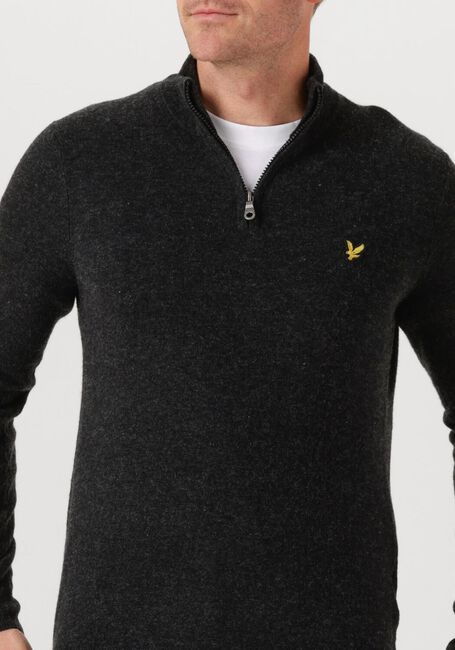 Dunkelgrau LYLE & SCOTT Pullover LAMBSWOOL BLEND QUARTER ZIP JUMPER - large