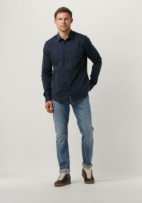 Dunkelblau CAST IRON Klassisches Oberhemd LONG SLEEVE SHIRT TWILL JERSEY 2 TONE - large