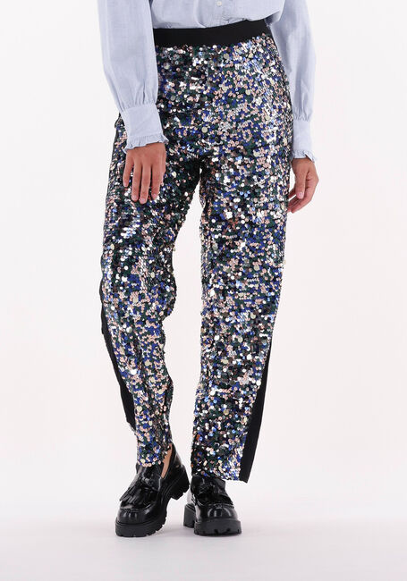 Silberne SCOTCH & SODA Hose METALLIC PIECE SEQUIN HIGH-RISE PANTS - large