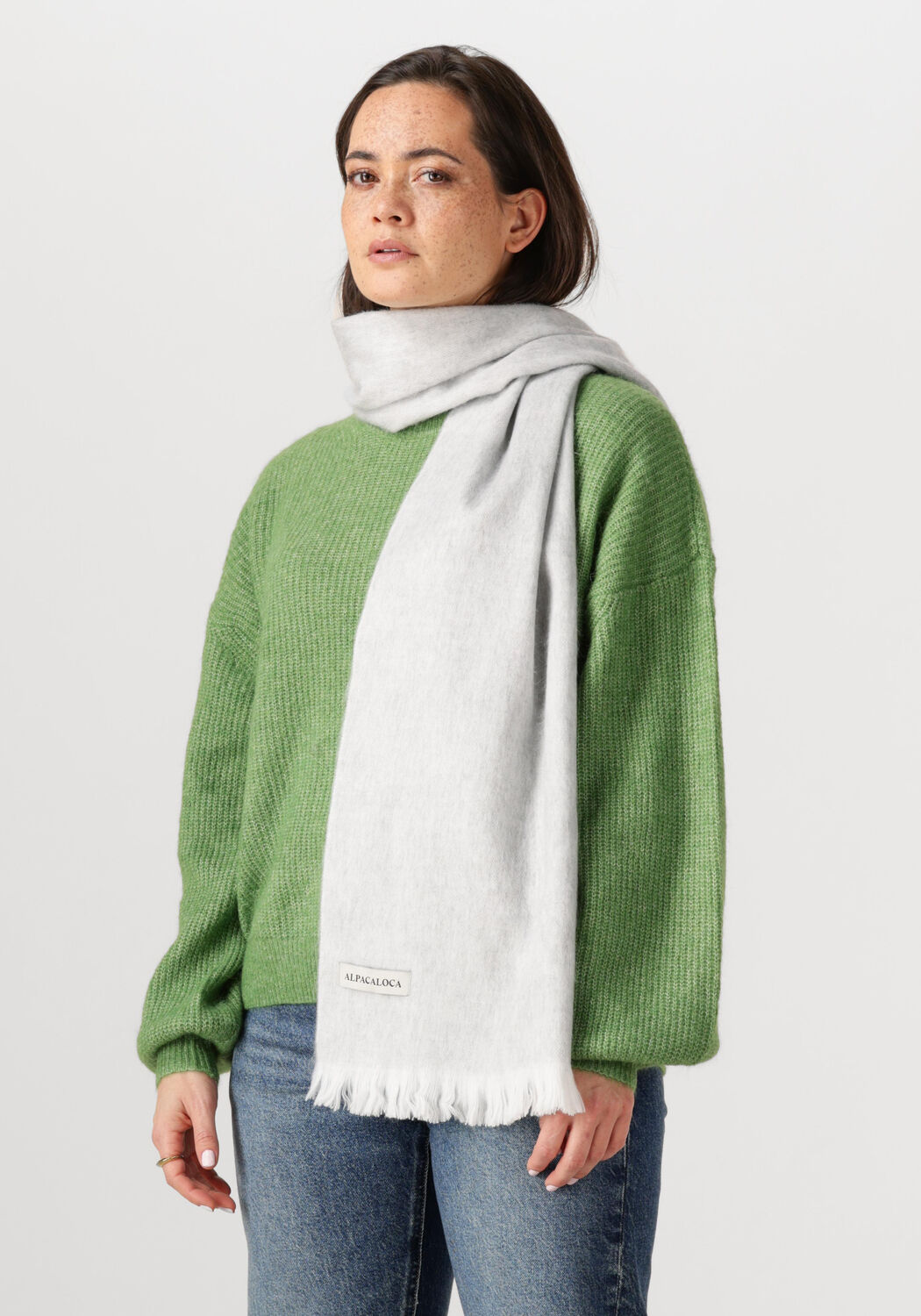 Graue ALPACA LOCA Schal SLIM SCARF