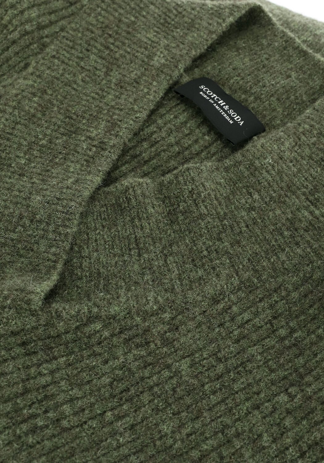 Gr&uuml;ne SCOTCH & SODA Pullover RIBBED V-NECK RELAXED-FIT FUZZ - large