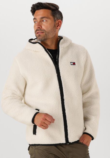 Beige TOMMY JEANS Strickjacke TJM REG BADGE TEDDY - large