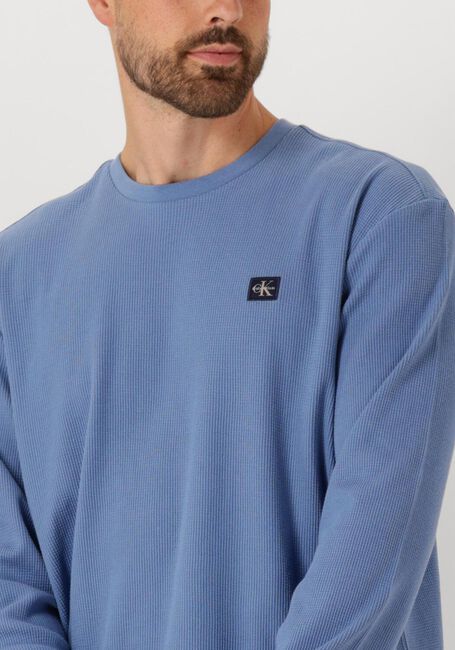 Hellblau CALVIN KLEIN Pullover LS WAFFLE BADGE CREWNK TEE - large