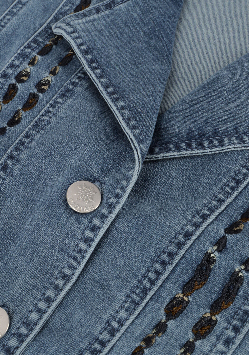 Blaue INDIAN BLUE JEANS Gilet DENIM GILET EMBROIDERY - large