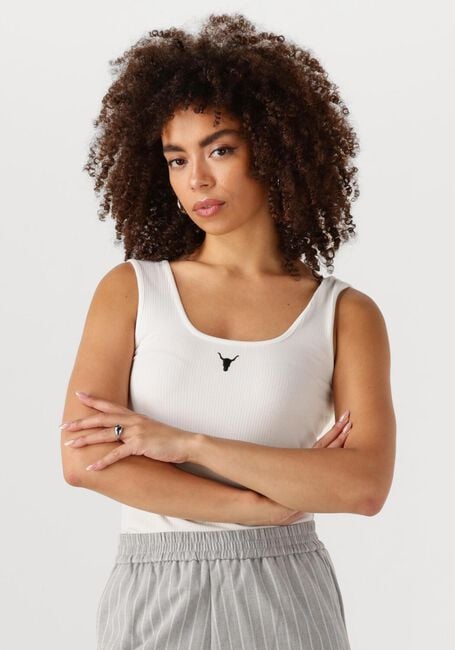 Weiße ALIX THE LABEL Top LADIES KNITTED TANKTOP - large