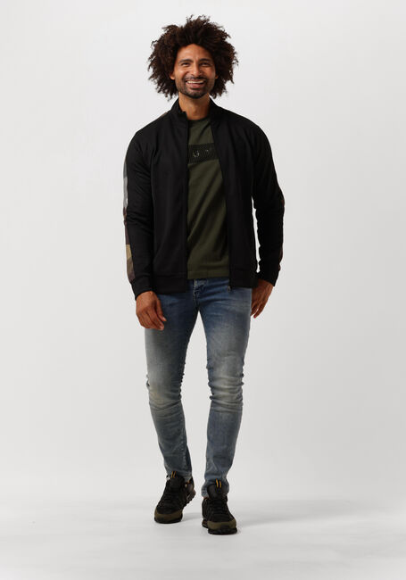 Schwarze CRUYFF Strickjacke MONTEZ TRACK TOP - large